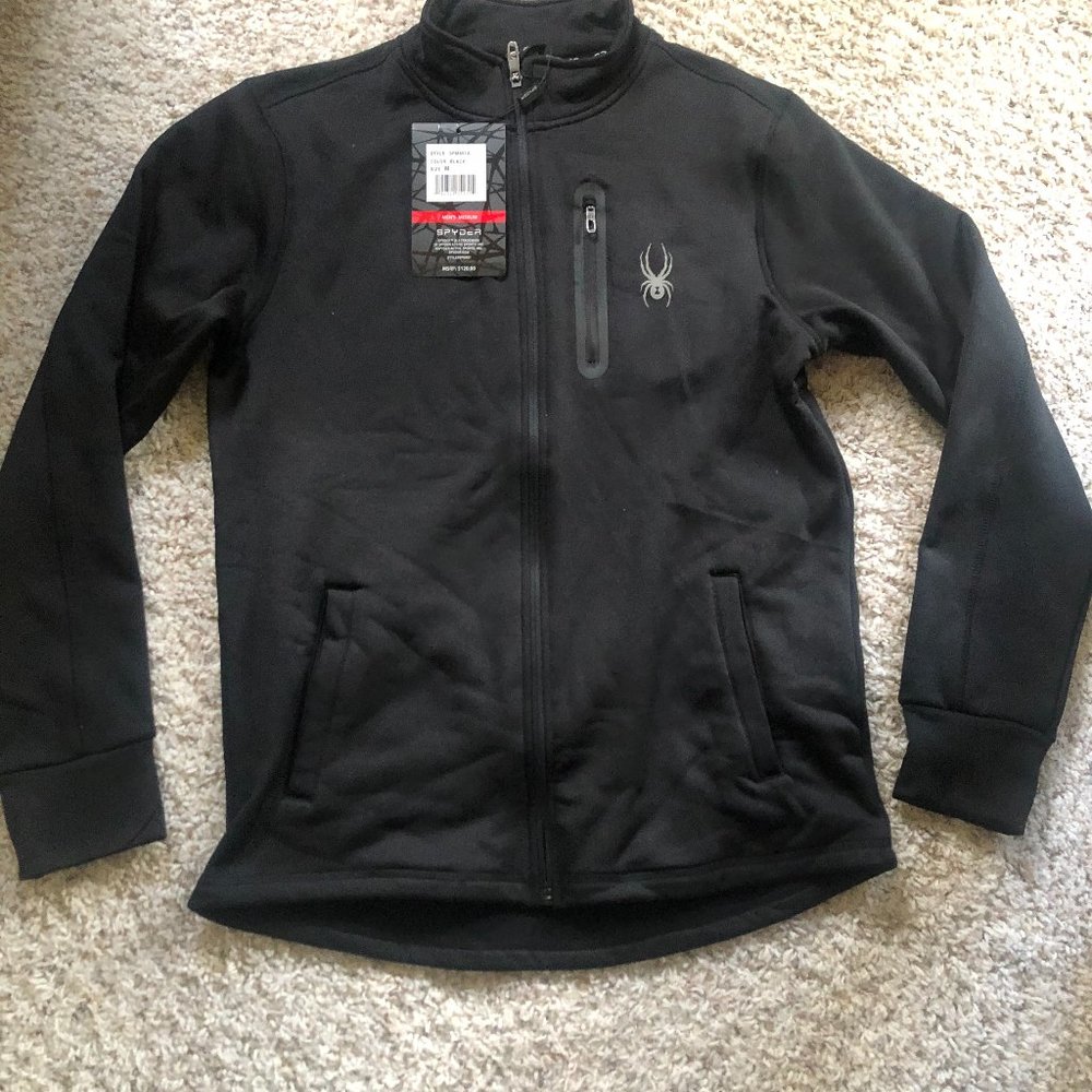NWT Mens Medium Black Spyder lightweight jacket
